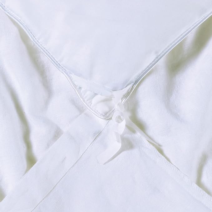 SIJO Premium Stone Washed Organic French Linen Duvet Cover, GOTS Certified Organic, Small Batch Sourced from Normandy, Best Cooling Linen Sheet Award by Sleep Foundation (Snow, King/Cal King)