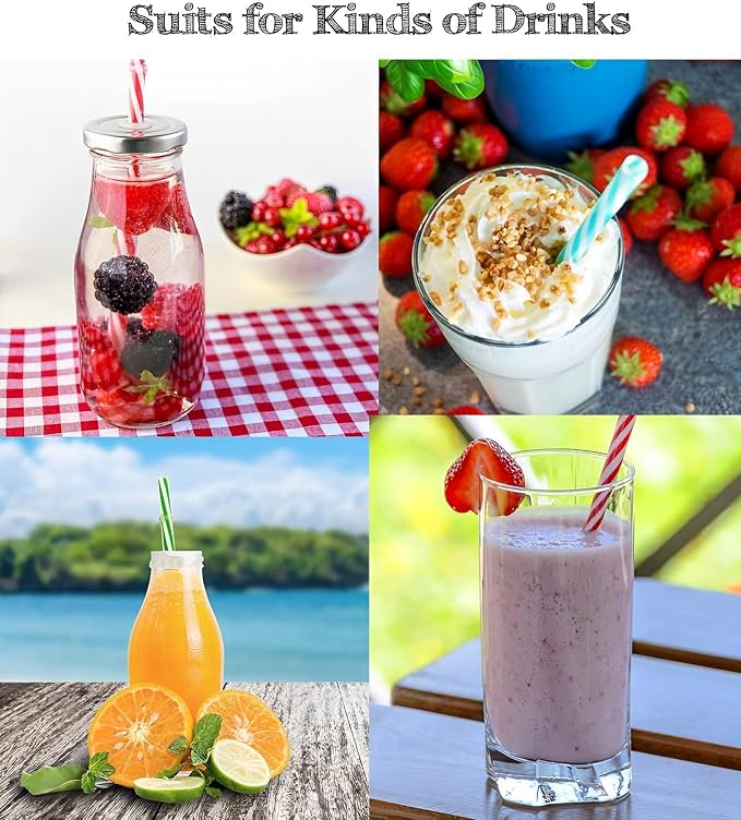 25 PCS Plastic Straws, 9" Reusable Plastic Straws with 1 Brushes, 6 Colors Replacement Drinking for Tumblers, YETI, Jars, Stanley, Starbucks