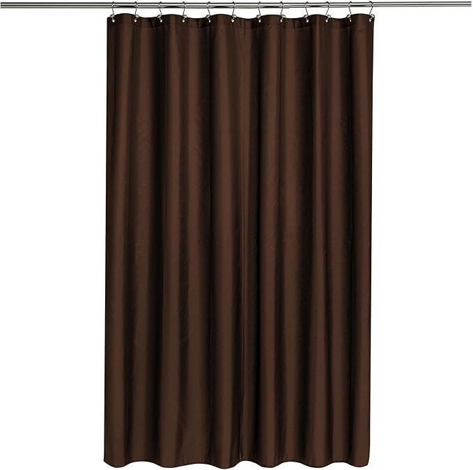 N&Y HOME Fabric Shower Curtain or Liner with Magnets - Brown Shower Curtain for Bathroom with Hotel Quality, Machine Washable - Brown, 72x72