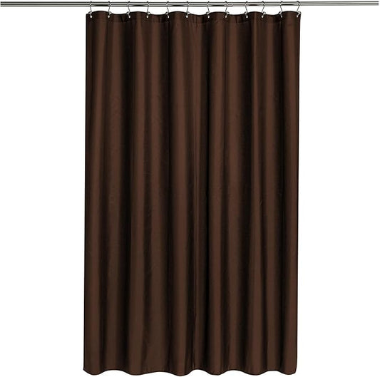 N&Y HOME Fabric Shower Curtain or Liner with Magnets - Brown Shower Curtain for Bathroom with Hotel Quality, Machine Washable - Brown, 72x72
