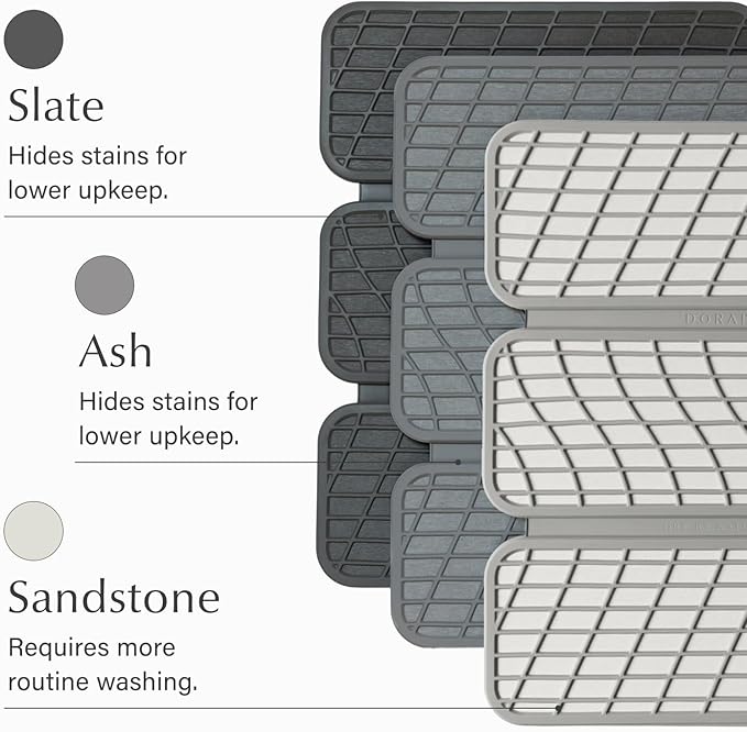 Dorai Home Dish Pad - Collapsable Stone Dish Drying Mat with Diatomaceous Earth for Quick Drying - Ultra Absorbent - Encased in Silicone - Eco-Friendly, Foldable - Original 19.9"x15.2" Sandstone