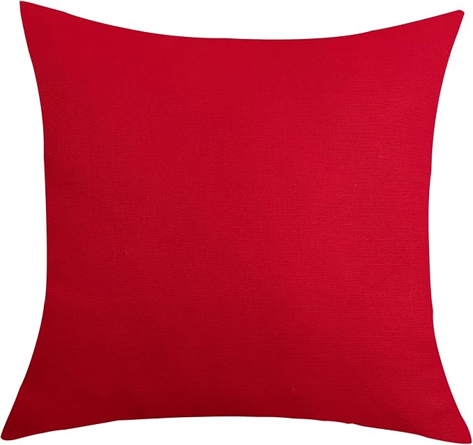 TangDepot 100% Cotton Solid Throw Pillow Cover 18x18 Christmas Red | 100% cotton, same-color zip, machine wash & air dry. For living room, bedroom, office, car. 42 colors, 227 sizes. Cover only.