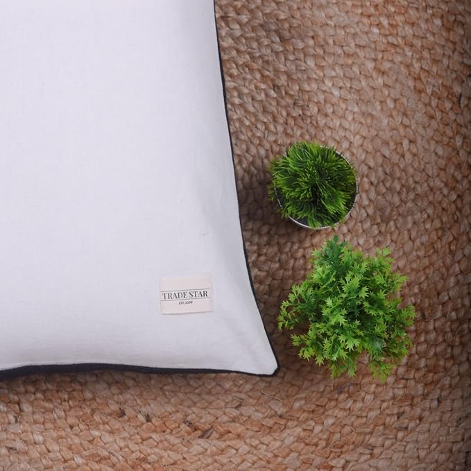 Trade Star Handloomed Throw Pillow Cover 100% Cotton Mudcloth Pillow Cover Tribal Print Boho Accent Bedroom Decoration Cushion Cover Handmade Indian Pillow Case Long Lumbar Cushion Case