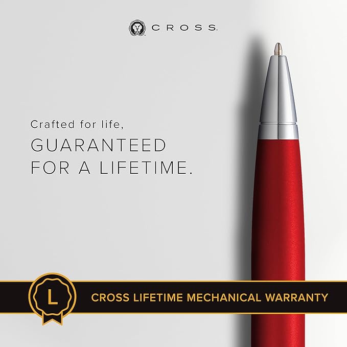 Cross AT0112-19 Calais Matte Metallic Ballpoint Pen, Crimson