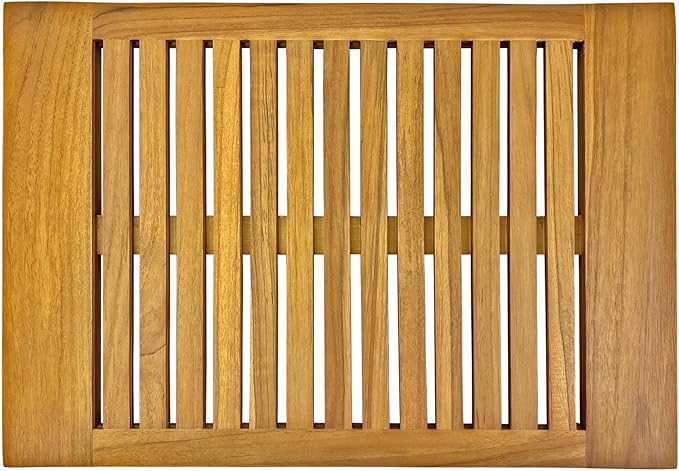 Asta SpaTeak Bathroom Floor Mat, Solid Teak Shower, Spa, Door Mat, Indoor Outdoor Floor Mat, TB-820R (20" x 14")