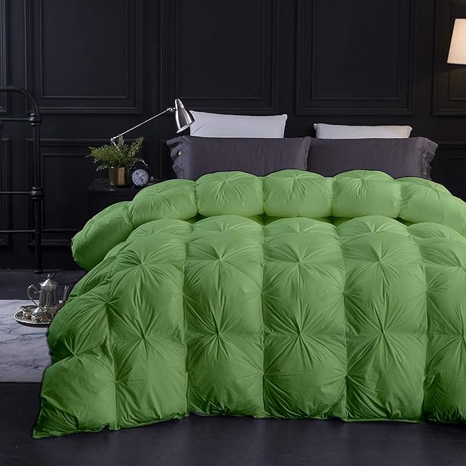 Hypoallergenic 1000-TC Pinch Pleated Down Alternative Comforter King Size 102 x 90 Inches 1pc Comforter & 2 pcs Pillow Covers, 700 GSM & All Side Corner Tabs 100% Egyptian Cotton