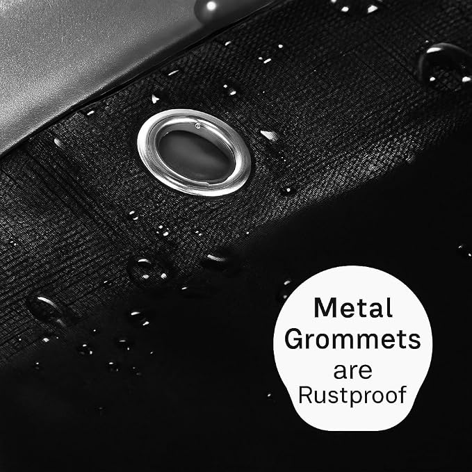 Dependable Industries inc. Essentials Magnetized Shower Curtain Liner with Metal Grommets Waterproof Bathroom (Black)