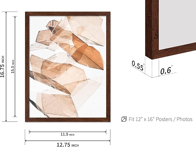 Monem Art Earthy Origami Paper Photography Print - Neutral Abstract Shapes Art Poster - Wall Decor for Living Room, Bedroom or Office - 12x16 Brown Framed Wall Art by Renee Stramel