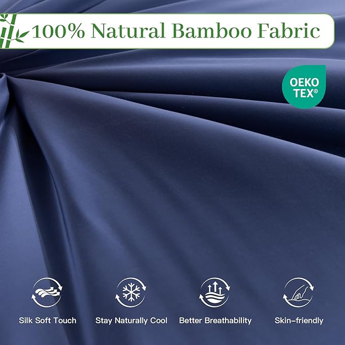 NEXHOME PRO 100% Viscose Derived from Bamboo Comforter King Size - Cooling & Moisture-Wicking Bedding - All Season Lightweight Design - Natural Organic King Duvet Insert