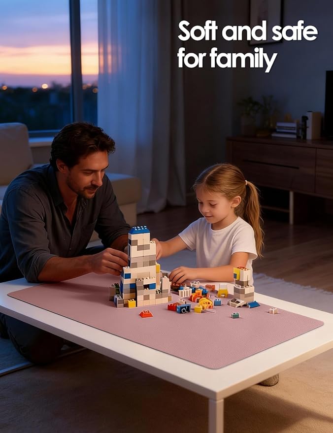 YSAGi Leather Desk Protector, Office Mat, Large Mouse Mat, Non-Slip PU Leather Blotter, Laptop Desk Mat, Waterproof Writing Pad for Office and Home(Pale Mauve, 63" x 17.2")