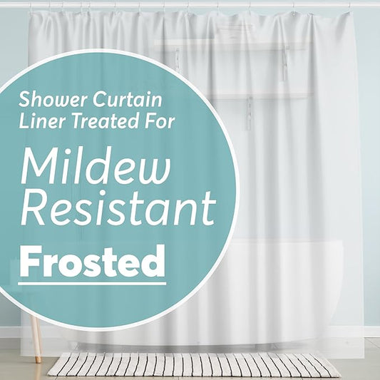 BigFoot Shower Curtain – 72 x 72 PEVA Premium Shower Curtain with Rustproof Metal Grommet and 3 Magnetic Weights – Odor Free and Compatible with Standard Showers, Frosted