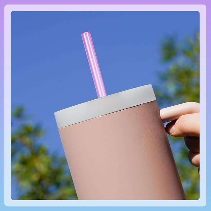 NiHome 12-Pack Plastic Reusable Drinking Straws Fit for Stanley 40 oz 30oz 64 oz Tumbler, 12 Colors 12 In Reusable Straws Fit for Stanley Cups, 2 Brushes, BPA-Free for Cold & Hot Drinks (12 Colors)