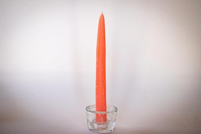 100% Pure Beeswax Taper Candles - All-Natural Handmade Decorative & Dipped Smokeless Unscented Candles for Christmas, Advent, and Hanukkah, Pink Sunrise, 8.5 Inches, 12 Candle Set, by BeeTheLight