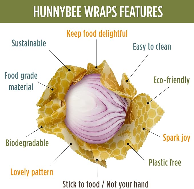 Trifecta Living Co. Versatile Beeswax Wraps,Set of 7-Fresh Food Keeper, Durable & Easily Cleaned, Sustainable Step Towards a Zero-Waste Kitchen, Unique Designs (Honeycomb, Lemon, Tropical Animals)