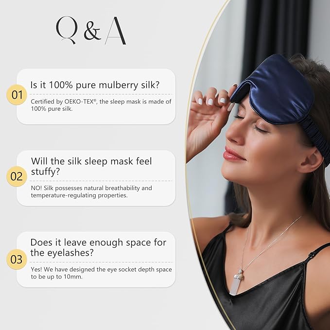 ZIMASILK 22 Momme 100% Mulberry Silk Sleep Mask, 3D Contoured Cup Eye mask Blindfold, Super Soft & Comfortable Sleep Eye Mask for Sleeping(Ivory - Fruit Line Art)