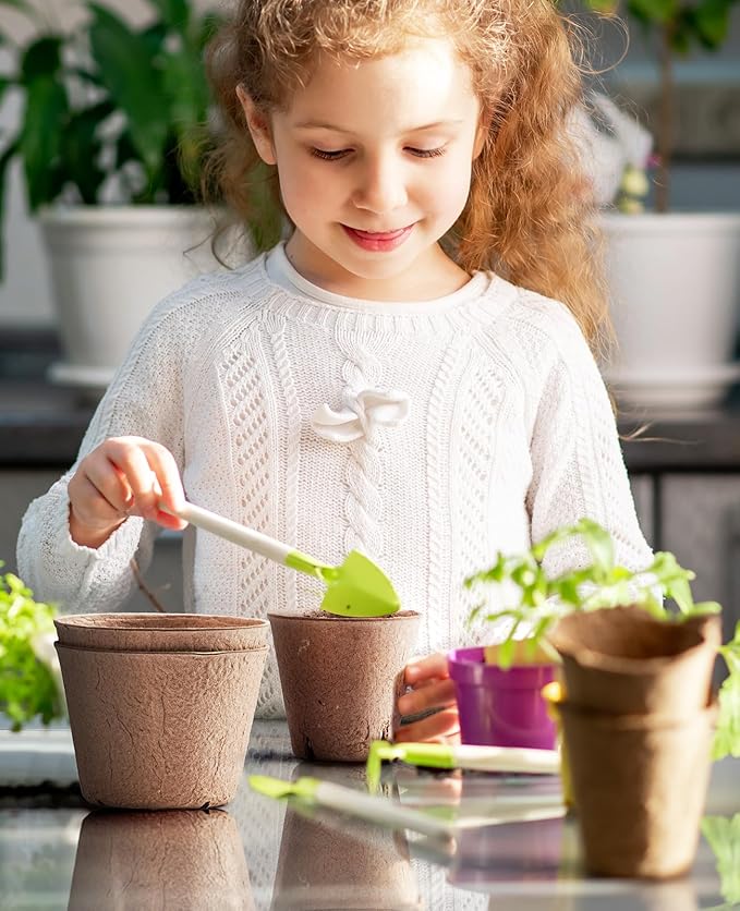 homenote Peat Pots, 3.15/4 Inch 60 Pcs Seed Starting Pots with Drainage Holes Round Nursery Plants Pots with Bonus 20 Plant Labels