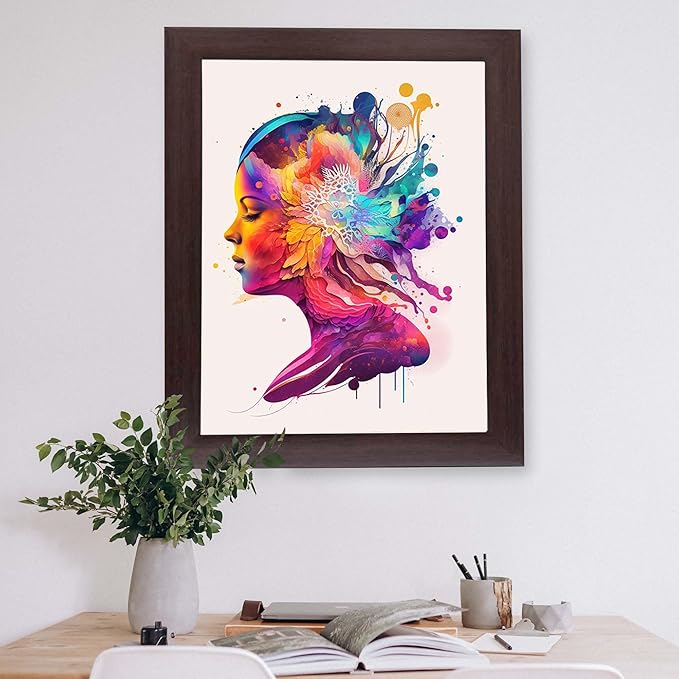 InkFlow Posters Abstract Waves Poster - Vibrant Colorful Modern Art Design - Bold Swirling Lines for Living Room, Bedroom, Home - Artistic Digital Wall Print - 11x14 Unframed Canvas Print