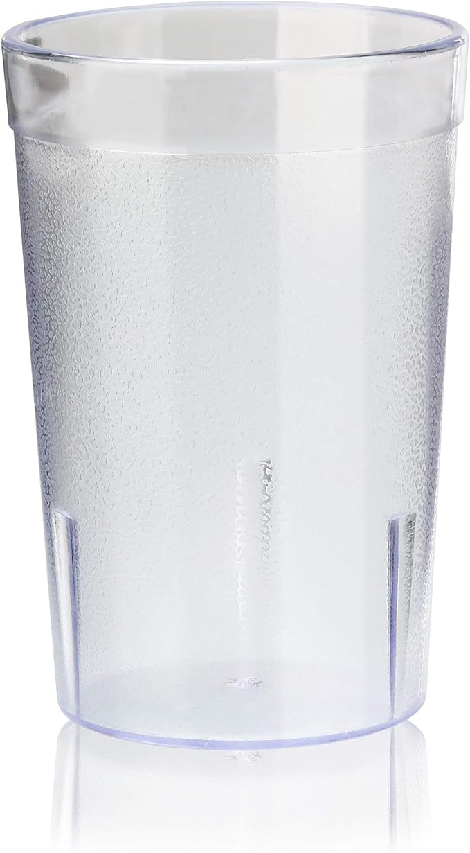 New Star Foodservice Restaurant-Grade Polycarbonate Beverage Tumblers, 8 oz, Clear, Set of 12