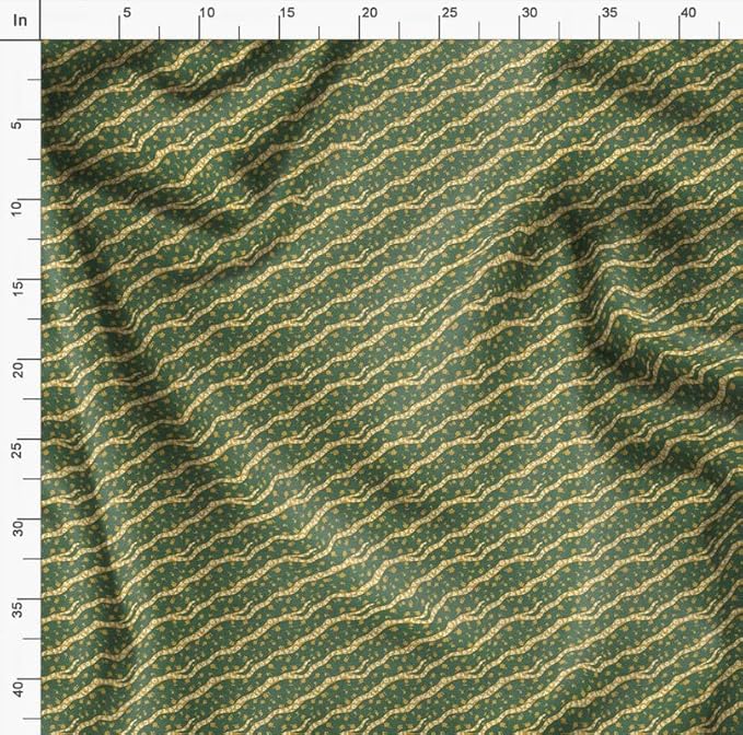 Soimoi Lightweight Cotton Voile Fabric, Green - Floral Print, Unstitched Material - 42 Inch Width, Ideal for Making Summer Dresses, Blouses, Scarves, Lingerie, Sheer Curtains, Garment Linings, 1 Yard