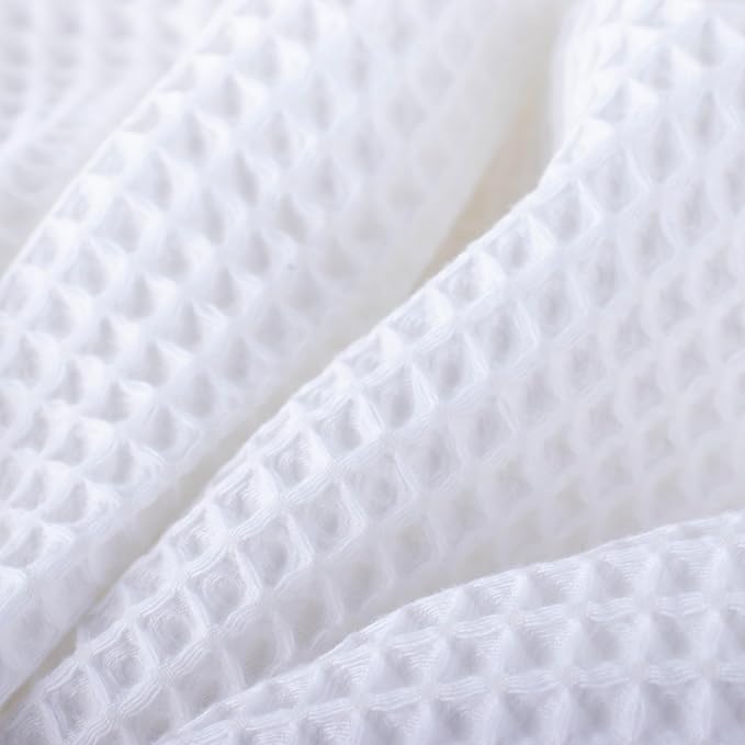 PÜSKÜL Pack of 2 Waffle Bath & Spa Towels - Premium 100% Turkish Organic Cotton - Quick Dry Thin Bath Towel for Bathroom - Made in Turkey (White, 32x63 inch)