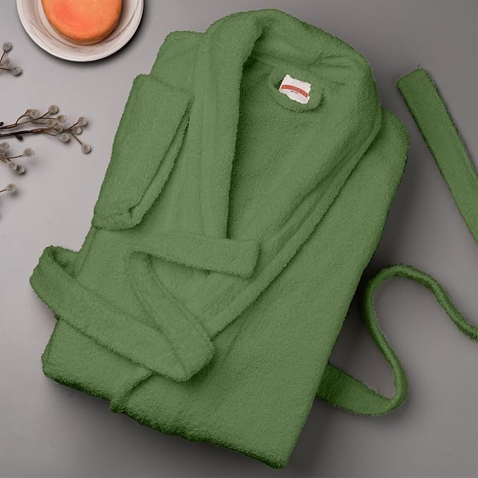 RIVERSIDE Premium 100% Cotton Terry Bathrobe For Women and Men - Soft Towel Robes with Shawl Collar Ajdustable Belt & Pockets