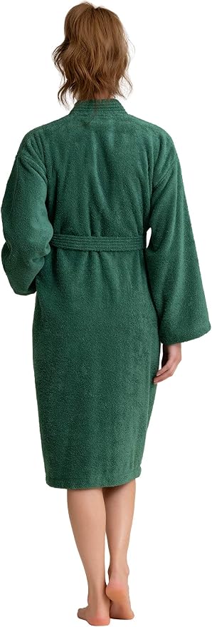 Women's Turkish Terry Kimono Style Bathrobe - 100% Cotton Robe for Women - Comfortable & Absorbent - Soft & Cozy Wear