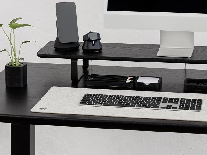 OAKYWOOD Oakywood Desk pad in 2 Sizes, M (30 x 62 x 0.3 cm), L (30 x 90 x 0.3 cm), Made of Merion Wool Felt and Cork, Gray