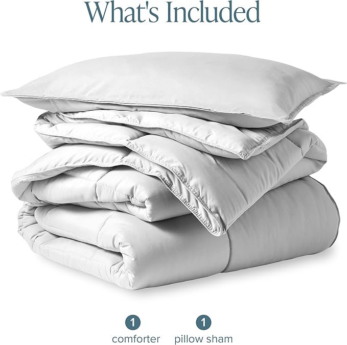 Bare Home Comforter Set - Twin/Twin Extra Long Size - Ultra-Soft - Goose Down Alternative - Premium 1800 Series - All Season Warmth (Twin/Twin XL, Cloud Grey)