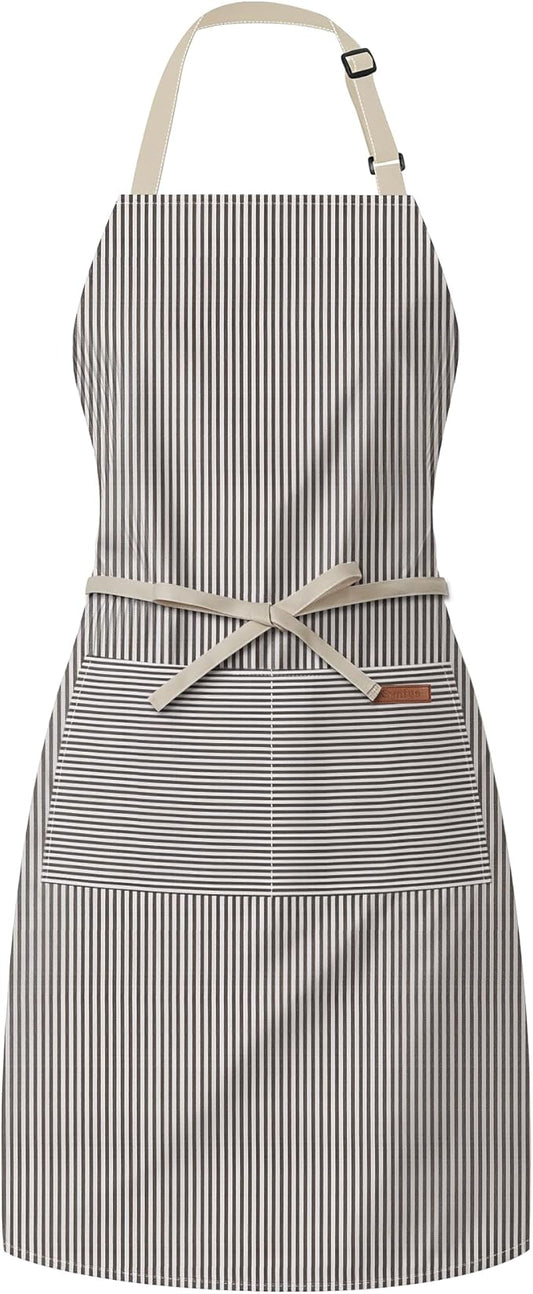 Syntus Chef Apron for Men Women Kitchen Cooking Apron with Pockets, Adjustable Bib Aprons Stain Resistant