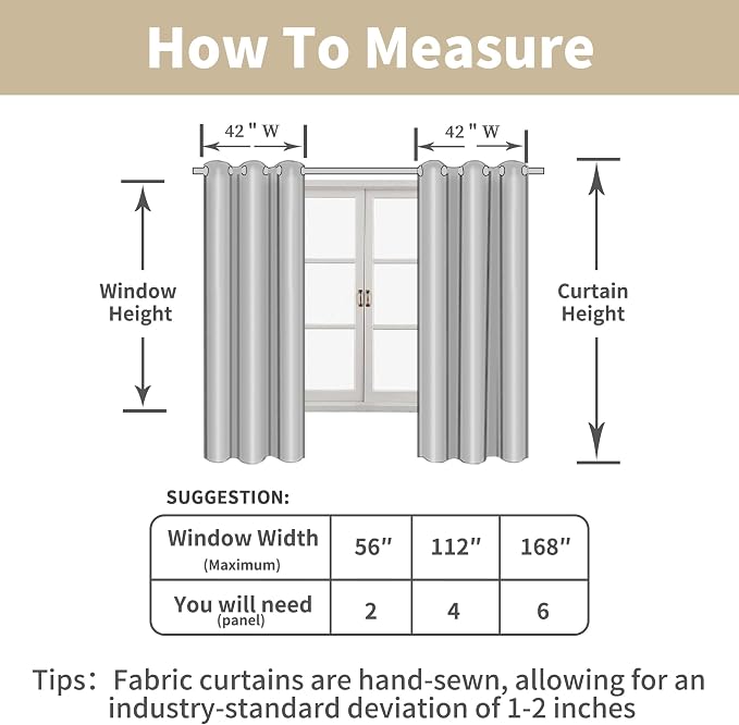 LAMIT 48 Inch Ivory Short Linen Curtains 2 Panels, Soft Thick Light Filtering Drapes Grommet Privacy Window Treatments for Kitchen/Bathroom/Windows/Loft Room, 42 X 48 Inch