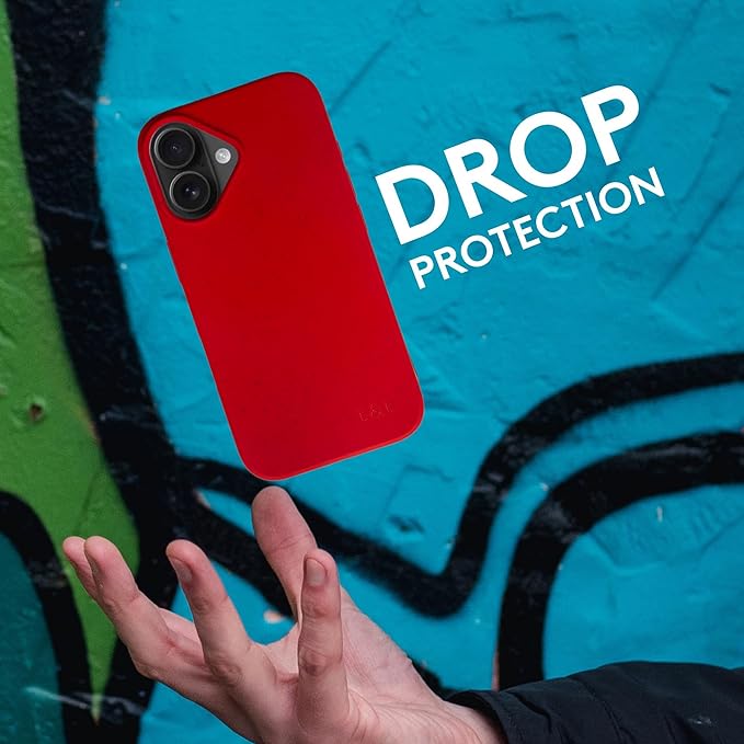 LOAM & LORE Biodegradable Phone Case for iPhone 16, Plastic Free Eco Friendly Phone Case, Plant Based Compostable iPhone 16, Premium Zero-Waste Phone Cover (Crimson)