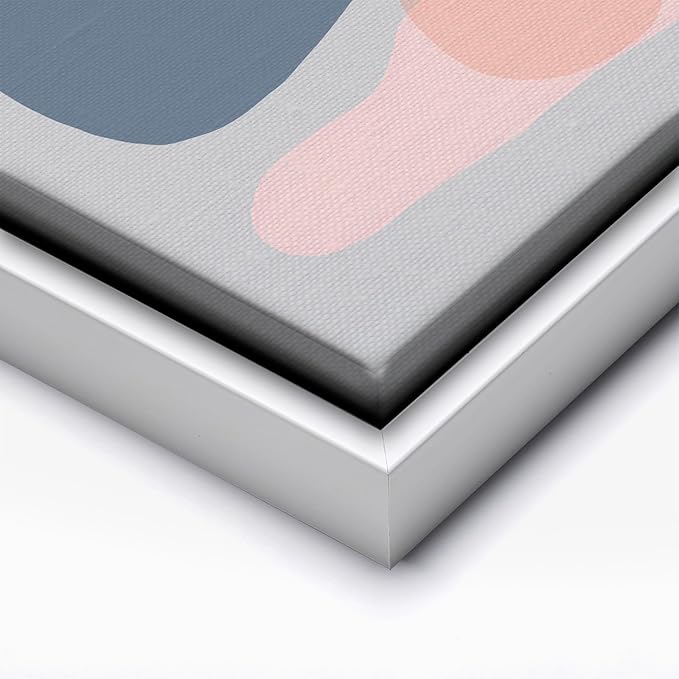 Monem Art Abstract Organic Shapes Print - Minimal Scandinavian Line Art Poster - Wall Decor for Living Room, Bedroom or Office - 12x16 White Framed CANVAS Wall Art by Mareike Bohmer