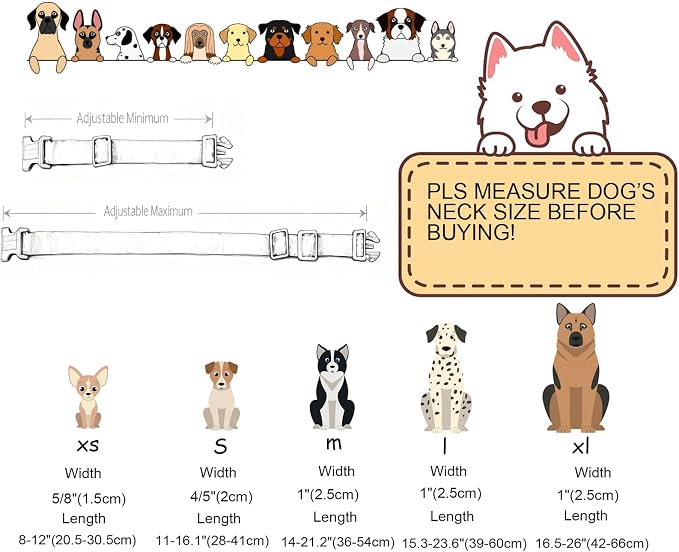 DOGWONG Flower Dog Collar-Daisy Flower Print Girl Dog Collar for Large Cute Dog Collars Spring Female Pet Gift Adjustable Heavy-Duty Soft Collar，M