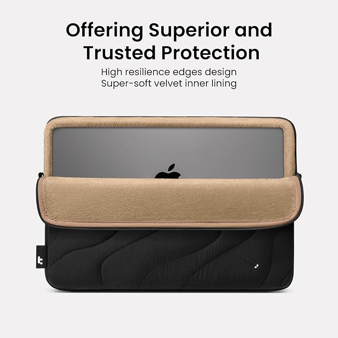 tomtoc 360 Protective Puffy Laptop Sleeve Set for 15-inch MacBook Air M5/A3448 (2026), M4/A3241, M3/A3114, M2, Quilted Soft Puffer Bag with a Tech Pouch for 15" Surface Laptop 7(Copilot+ PC)/6/5/4/3