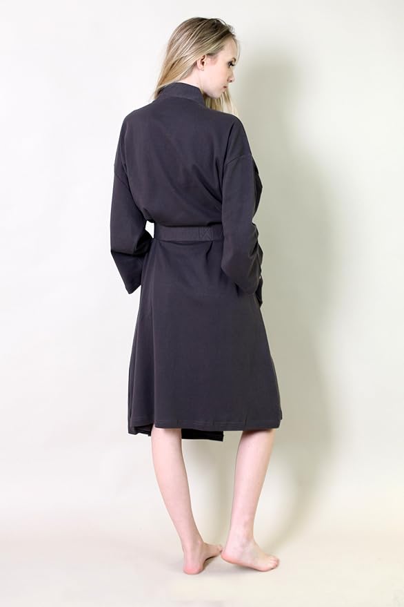 Women's Bathrobe Spa Robe, 100% Organic Cotton, Lightweight Super Soft Travel & Eco-Friendly (6 Colors)