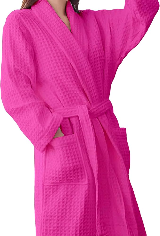 Waffle Knit Lightweight Kimono Spa & Bath Robes for Women and Men - Quick Dry - Soft