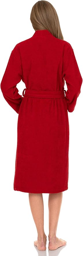 TowelSelections Womens Robe Cotton Kimono Bathrobe for Women Knee Length Terry Cloth Towel Robes for Women XS to 4X