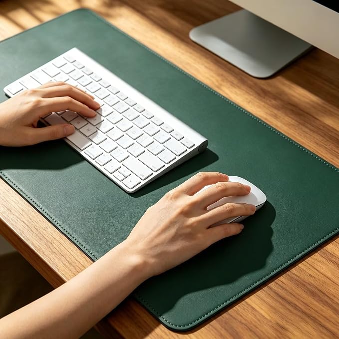 Desk Pad - Large Leather Desk Mat (23.5 x 59) - Buttery Smooth Writing, Damage Blocking, Non-Slip, Waterproof - Home Office Computer Table Protector Blotter Laptop Keyboard Mouse Pad