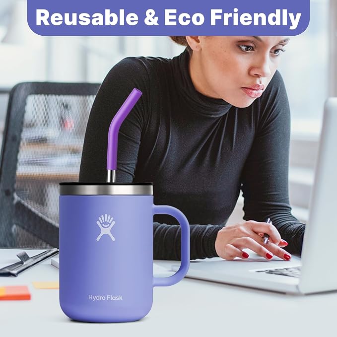 Replacement Straw Fit for 6 oz, 8 oz, 10 oz, 12 oz Tumbler-4-Pack Tumbler Straws Short Stainless Steel Straws with Silicone Tips, BPA Free