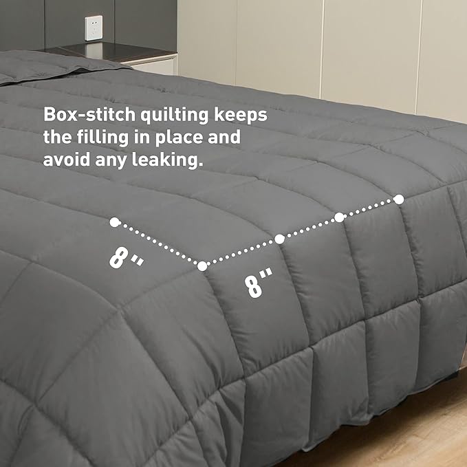 sunflower King Duvet Insert Comforter Down Alternative Filling Cotton Shell All Season Hypoallergenic Warm Breathable Noiseless Steel Gray Machine Washable 88"x104"with Corner Taps