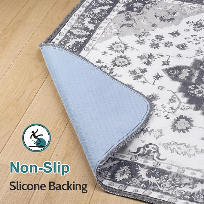 Washable Pee Pads for Dogs, 2 Pack Reusable Puppy Training Pads 48"x48" Super Absorbent Waterproof Dog Training Pads, Non-Slip Potty Pads, Whelping Pads Litter Mat Light Grey Medallion