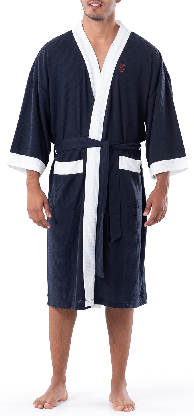 IZOD Men's Waffle Knit Kimono Robe