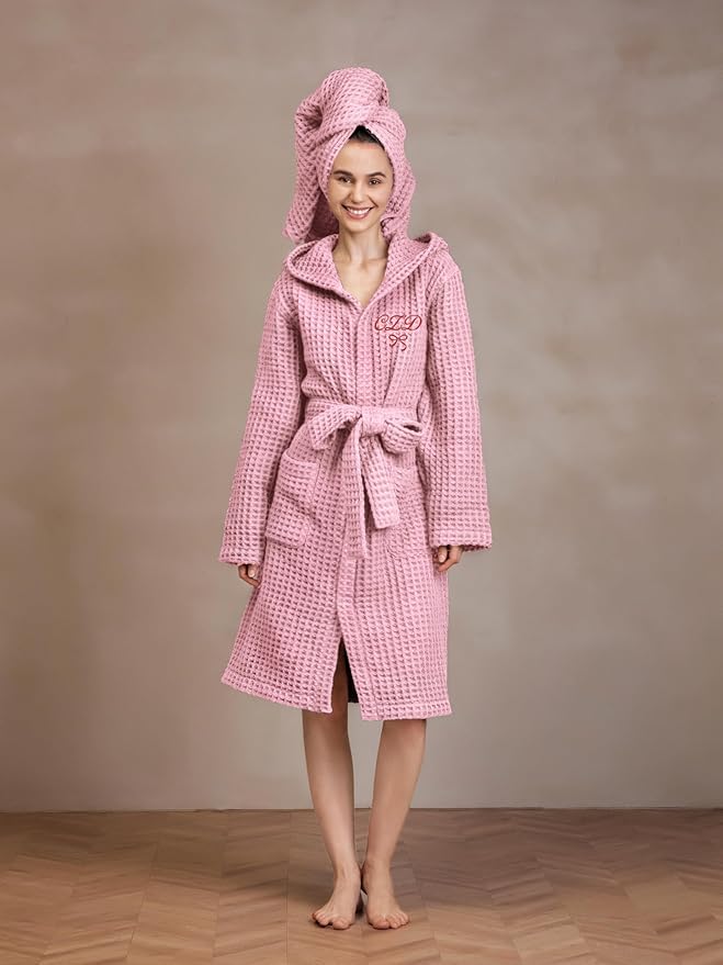 Luxury Organic Japanese Cotton Hotel & Spa Waffle Bathrobe for Men and Women (Hooded/Kimono)