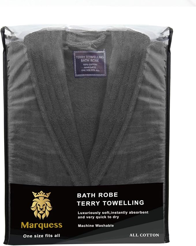 Marquess All-Cotton Bathrobe Thick Plush Cloth Housecoat Terry Toweling, Sweat Steaming Clothes Comfortable & Warm