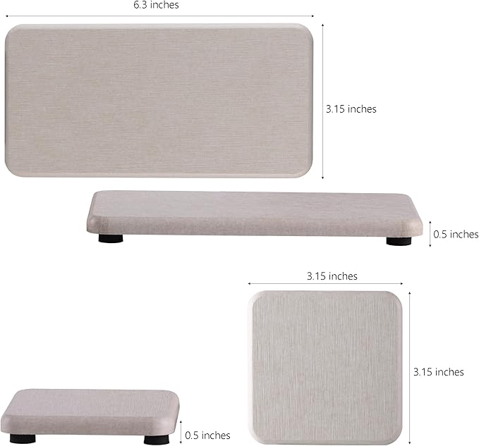 NiuYichee Set of 4 Water Absorbent Diatomite Coasters, Diatomaceous Earth Kitchen Soap Dish, Bathroom Trays, Water Absorbing Stone Used for Hand Soaps & Plants & Toiletries in The Modern Home