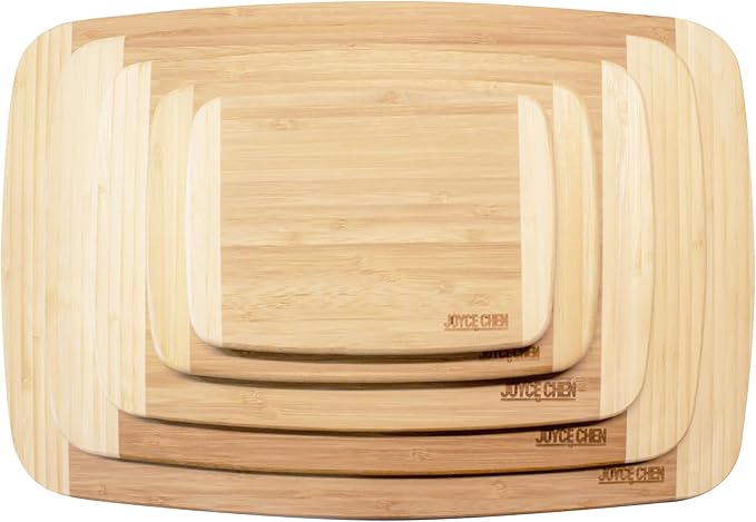 Joyce Chen Bamboo Cutting Board Set 5 Pack (Compact, Small, Medium, Large, and XL)