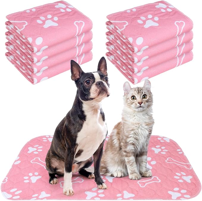 BEAUTYZOO 8 Pack Washable Pee Pads for Dogs, Reusable Puppy Pads for Potty Training, Waterproof Super Absorbent Wee Wee Pads for Dogs Non-Slip, Pet Whelping Mats Playpen Dog Crate Floors, 18'' x 24"