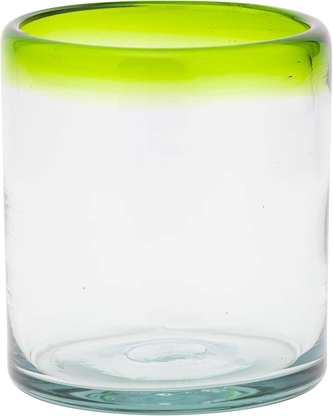 10 Strawberry Street Lime Rim Mexican Glassware, DOF, Set of 4