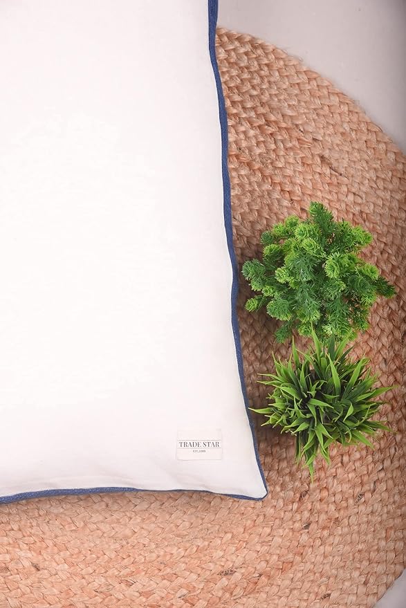 Trade Star 100% Cotton Lumbar Pillow Cover Decorative Cushion Case Large Spring Pillow Case Bedding Decor Indian Home Decoration Cushion Cover for Farmhouse Decor (Indigo Blossom 14X36 INCHES)