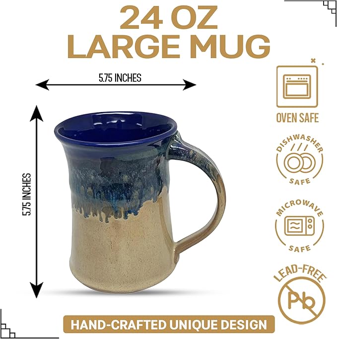 Clay in Motion Large Mug (Cobalt Canyon)